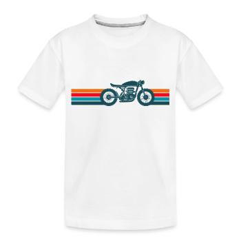 Motorrad Caferacer Vintage Retro - Kinder Premium Bio T-Shirt - Weiß - Vorne