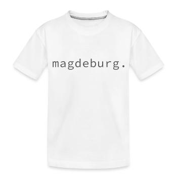 magdeburg. - Kinder Premium Bio T-Shirt - Weiß - Vorne