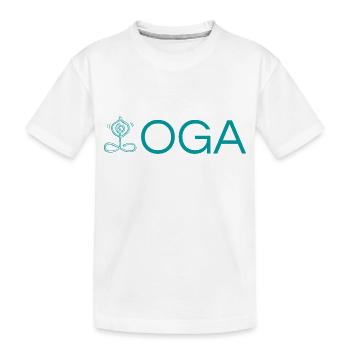 yoga gift idea - Kids' Premium Organic T-Shirt - white - Front