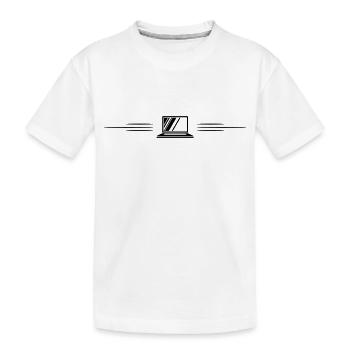 Ligne d’ordinateur portable - T-shirt bio Premium Enfant - blanc - Devant