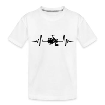 Fishing Reel Symbol Pulse - Kids' Premium Organic T-Shirt - white - Front