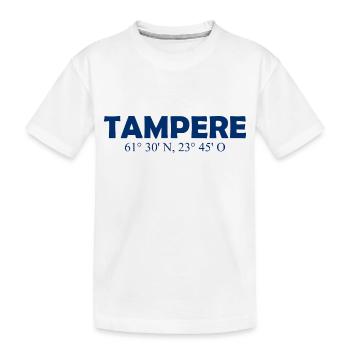 Tampere - Finlande - Coordonnées - Longitude - T-shirt bio Premium Enfant - blanc - Devant