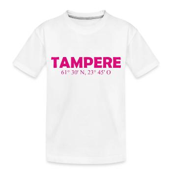 Tampere - Finlande - Coordonnées - Longitude - T-shirt bio Premium Enfant - blanc - Devant