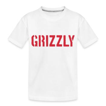 Grizzly Bear Slogan - Kids' Premium Organic T-Shirt - white - Front