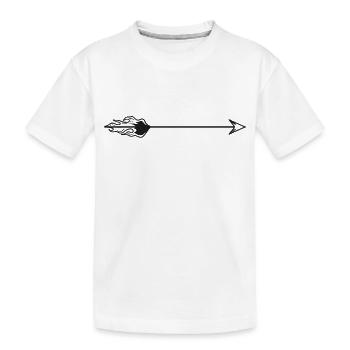 gezeichneter Pfeil mit Feuer - Kinder Premium Bio T-Shirt - Weiß - Vorne
