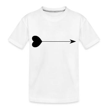 Herz-Pfeil - Kinder Premium Bio T-Shirt - Weiß - Vorne