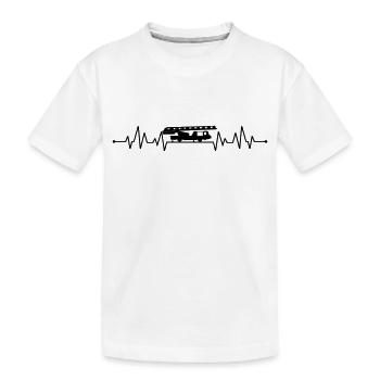 Heartbeat Feuerwehr aerial ladder - Kids' Premium Organic T-Shirt - white - Front