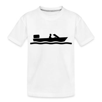 Motorboat Kaptiän - Kids' Premium Organic T-Shirt - white - Front