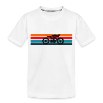 Moto Cafe Racer Retro Design - Kinder Premium Bio T-Shirt - Weiß - Vorne