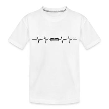 Piano Heartbeat pianist gift - Kids' Premium Organic T-Shirt - white - Front