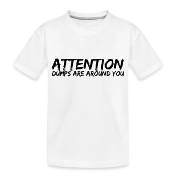 Achtung! Idioten sind um dich - Kinder Premium Bio T-Shirt - Weiß - Vorne