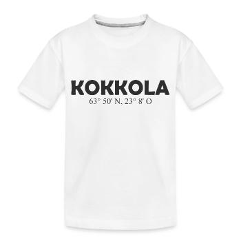 Kokkola - Finland - Coordinates Longitude Latitude - Kinder Premium Bio T-Shirt - Weiß - Vorne