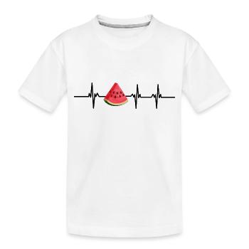 Battement de cœur pastèque - T-shirt bio Premium Enfant - blanc - Devant