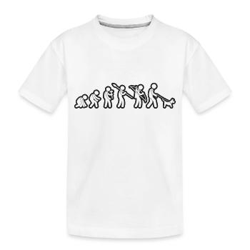 Evolution de l’homme marchant sur le grunge blanc - T-shirt bio Premium Enfant - blanc - Devant