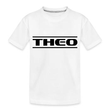Theo Name - Kinder Premium Bio T-Shirt - Weiß - Vorne