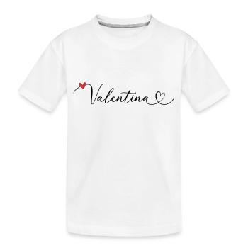 Valentina Nom Prénom Calligraphie Coeur - T-shirt bio Premium Enfant - blanc - Devant