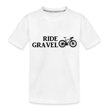 Ride Gravel - Kids' Premium Organic T-Shirt - white - Front