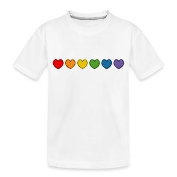 queer rainbow hearts lgbtqi LGBT lgbtqi queer - T-shirt bio Premium Enfant - blanc - Devant