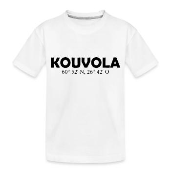 Kouvola - Finlande - Coordonnées Longitude Latitude - T-shirt bio Premium Enfant - blanc - Devant
