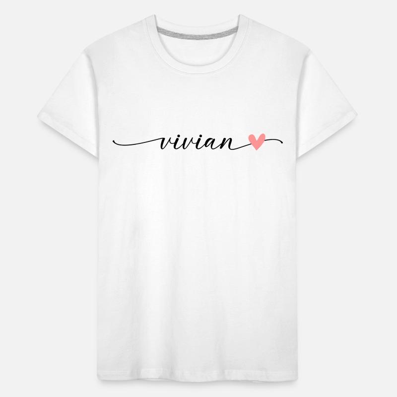 Vivian Nom Prénom Calligraphie Script T-shirt bio Premium Enfant