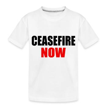 Ceasefire now - Kinder Premium Bio T-Shirt - Weiß - Vorne
