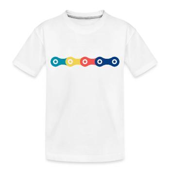 Chaines vélo colorée - T-shirt bio Premium Enfant - blanc - Devant