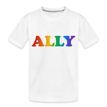 Gay Pride Ally - Kids' Premium Organic T-Shirt - white - Front
