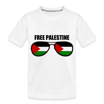 Free palestine - Kids' Premium Organic T-Shirt - white - Front