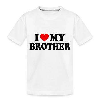 i love my brother - Kinder Premium Bio T-Shirt - Weiß - Vorne