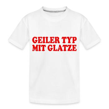 geiler typ mit glatze - Kinder Premium Bio T-Shirt - Weiß - Vorne