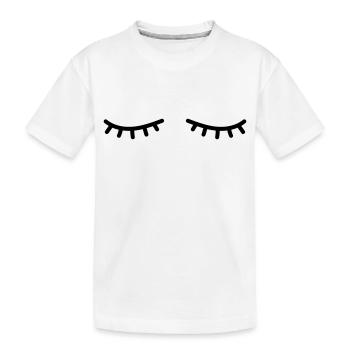 Closed eyes - Kids' Premium Organic T-Shirt - white - Front
