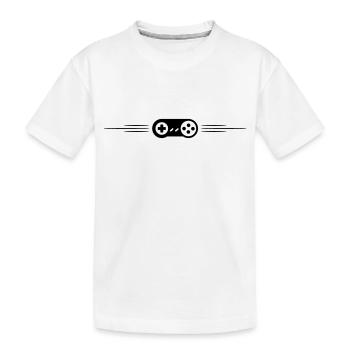 Gamepad Line Gamer - Kids' Premium Organic T-Shirt - white - Front