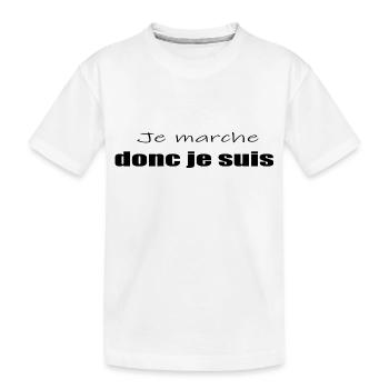 Tshirt Marche Humour Je Marche Donc Je Suis - T-shirt bio Premium Enfant - blanc - Devant