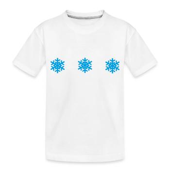 3 Schneeflocken Winter Sterne Wintersport Ski Team - Kinder Premium Bio T-Shirt - Weiß - Vorne