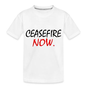 Ceasefire now - Kinder Premium Bio T-Shirt - Weiß - Vorne