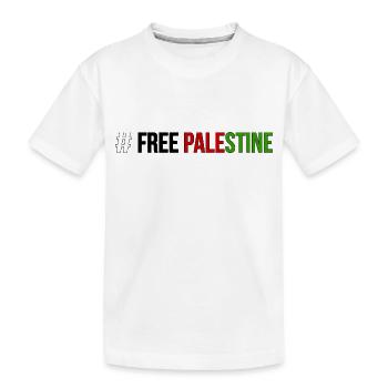 FREE PALESTINE - Kids' Premium Organic T-Shirt - white - Front