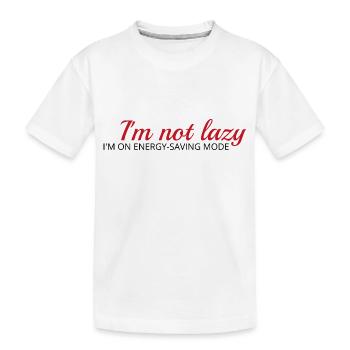 Je ne suis pas paresseux, je suis en mode économie d’énergie - T-shirt bio Premium Enfant - blanc - Devant
