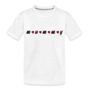 Schriftzug - schwarz - mummy mit Herzen - Kinder Premium Bio T-Shirt - Weiß - Vorne