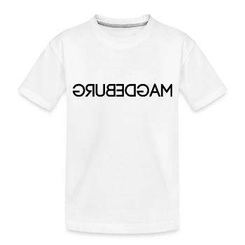 Magdeburg - seitenverkehrt - Kinder Premium Bio T-Shirt - Weiß - Vorne