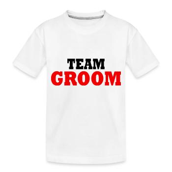 Team groom - Kids' Premium Organic T-Shirt - white - Front