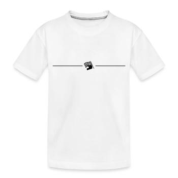 Rennfahrer helm linie - Kinder Premium Bio T-Shirt - Weiß - Vorne