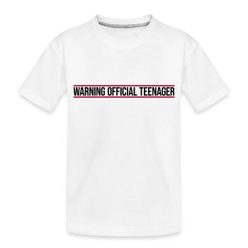 warning official teenager Zitat - Kinder Premium Bio T-Shirt - Weiß - Vorne
