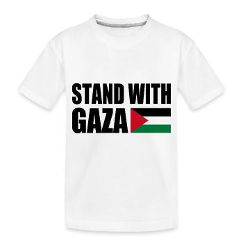 Stand with gaza - Kids' Premium Organic T-Shirt - white - Front