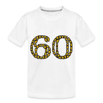 60. 60 ANS. 60e ANNIVERSAIRE. ANNIVERSAIRE 60 ANS. - T-shirt bio Premium Enfant - blanc - Devant