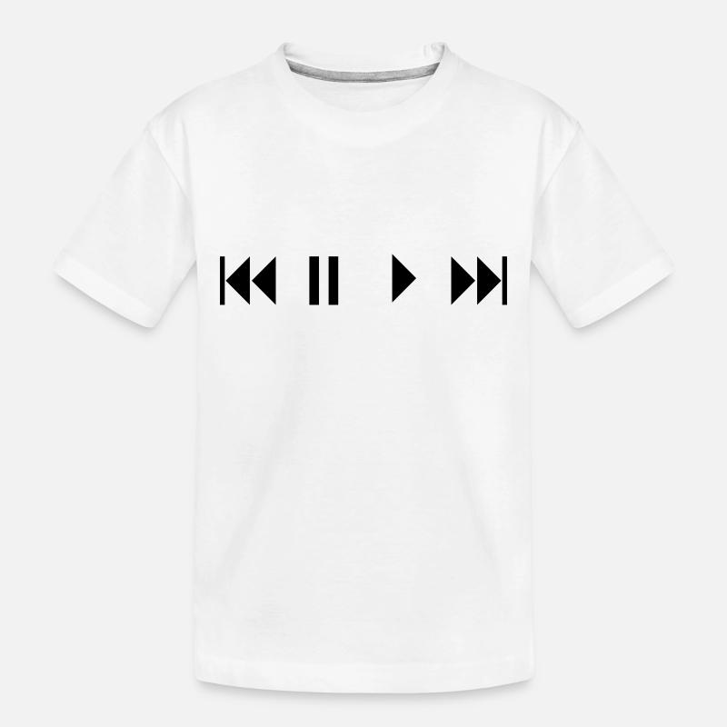 play, STOP, break, BREAK, Repeat, forward, - Kids' Premium Organic T-Shirt - white
