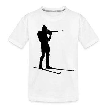 biathlon winter sport - Kids' Premium Organic T-Shirt - white - Front