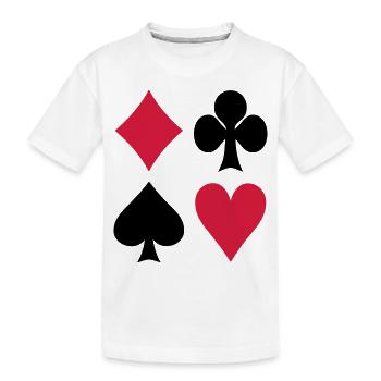 Karten - Poker - Kinder Premium Bio T-Shirt - Weiß - Vorne