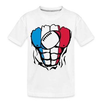 rugby2 france corps muscle drapeau - T-shirt bio Premium Enfant - blanc - Devant
