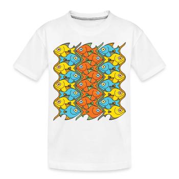 Quelque chose est bien de poisson ici! - T-shirt bio Premium Enfant - blanc - Devant