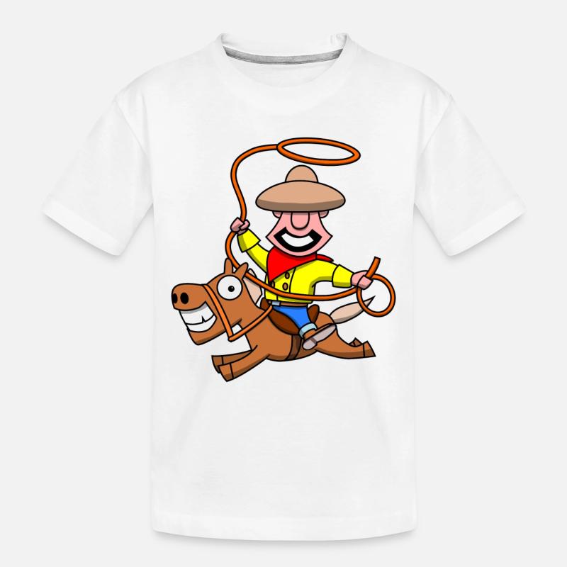 Lustiger Cowboy - Kinder Premium Bio T-Shirt - Weiß